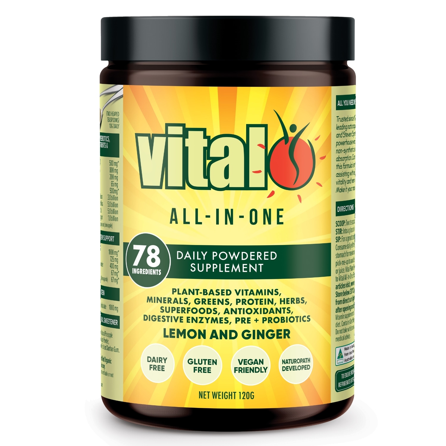 Vital All-In-One Daily Health Supplement 120GM Lemon and Ginger Australia