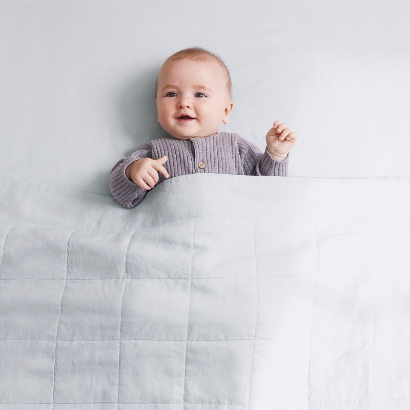 Buy Sheridan Abbotson Linen Baby Blanket Silver MyDeal