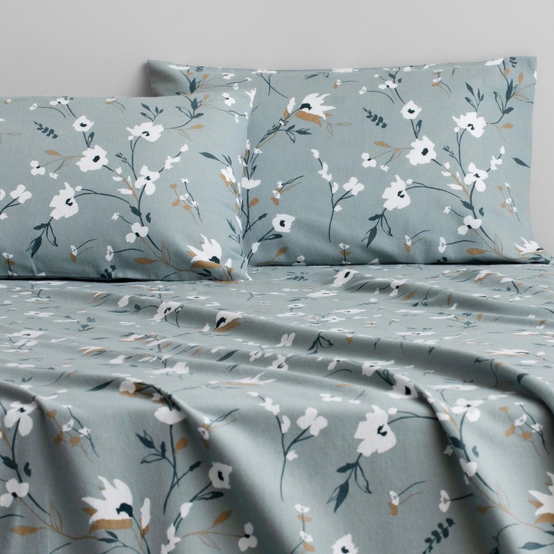 Buy Sheridan Cyrah Flannelette Sheet Set Sky MyDeal