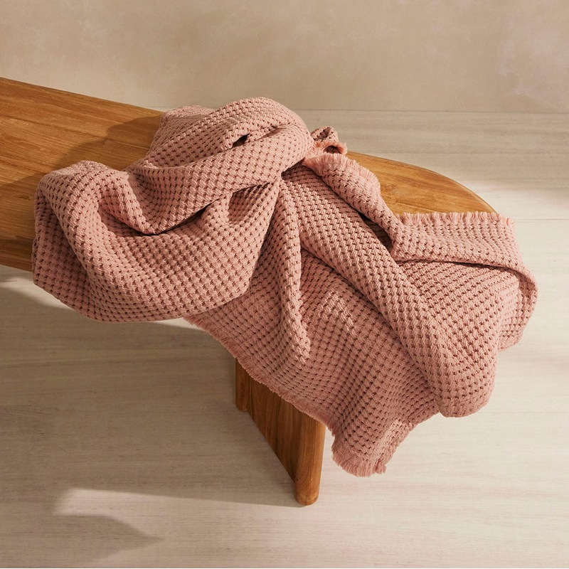 Buy Sheridan Organic Cotton Waffle Baby Blanket Smokey Rose MyDeal
