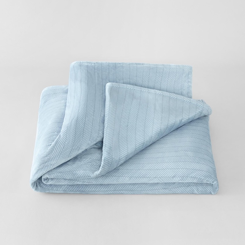 Buy Sheridan Outlet Herringbone Plush Blanket Breeze MyDeal