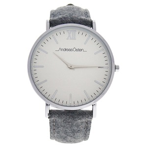 AO-194 Toutes - Silver-Grey Tweed Leather Strap Watch by Andreas Osten for Women - 1 Pc Watch
