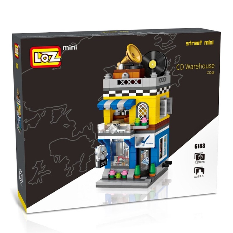 Buy Loz LOZ Mini Blocks - Record Store Building Bricks Set 20 x 17 x 5 ...