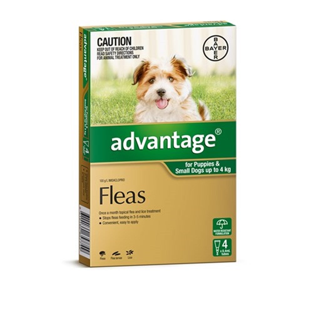 Advantage Flea Treatment for Small Dogs 0-4kg Pack of 4
