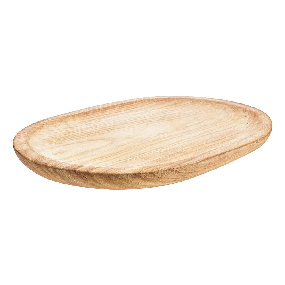 Ambrosia Rustic Paulownia Wood Oval Serving Tray 50 x 38cm Brown
