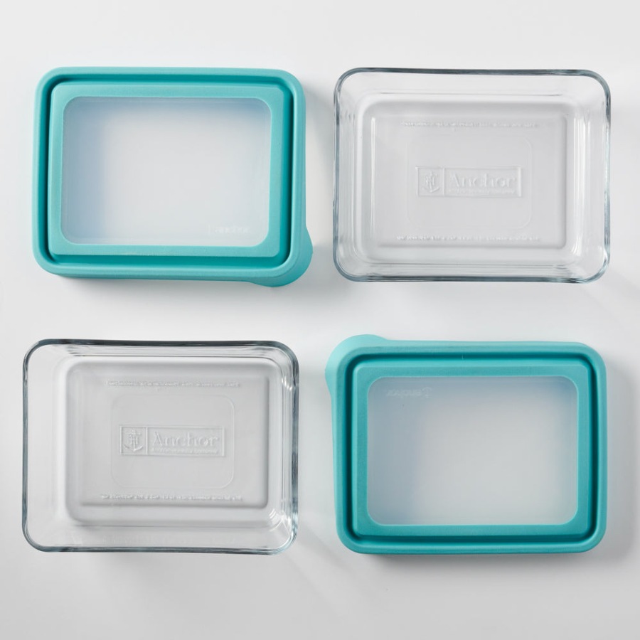 Anchor Hocking Trueseal Storage Container Rectangle 4 Piece Set Blue