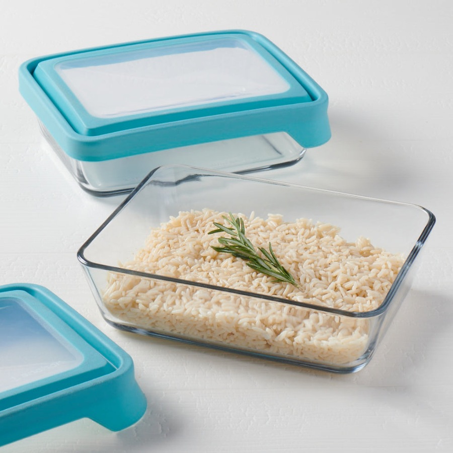 Anchor Hocking Trueseal Storage Container Rectangle 4 Piece Set Blue