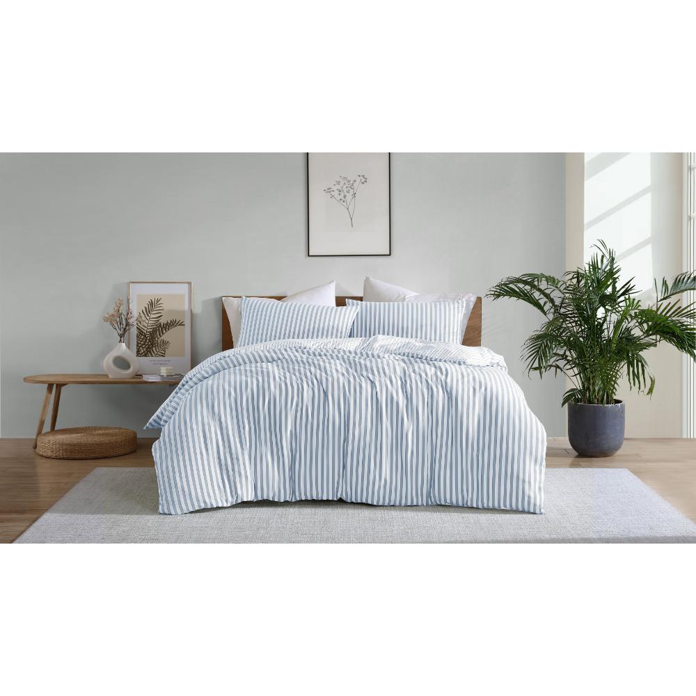 Buy Ardor Frankie Stripe Quilt Cover Set - Blue - Double - MyDeal Australia