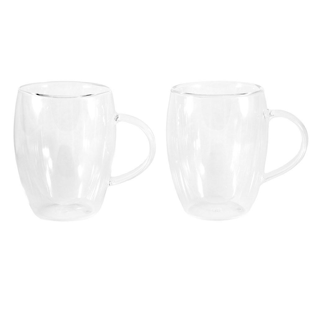 Baccarat Barista Cafe Double Wall Thermal Glass Mugs Set of 2 Size 300ml