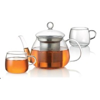 Baccarat Barista Venice Glass Tea Pot & Cup Set Mesh