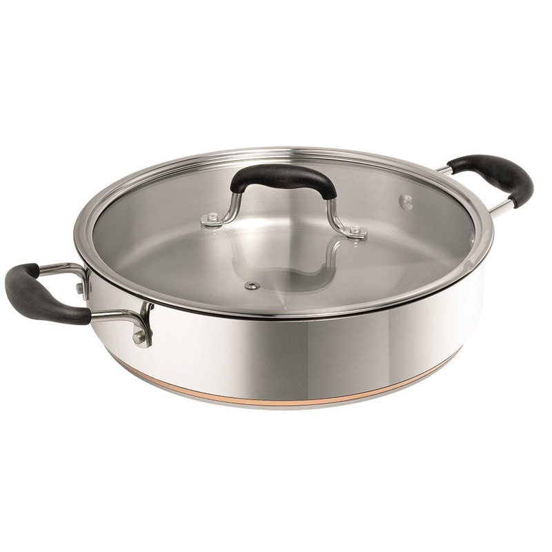 Buy Baccarat Copper Bond Saute Pan with Lid Size 30X7cm MyDeal