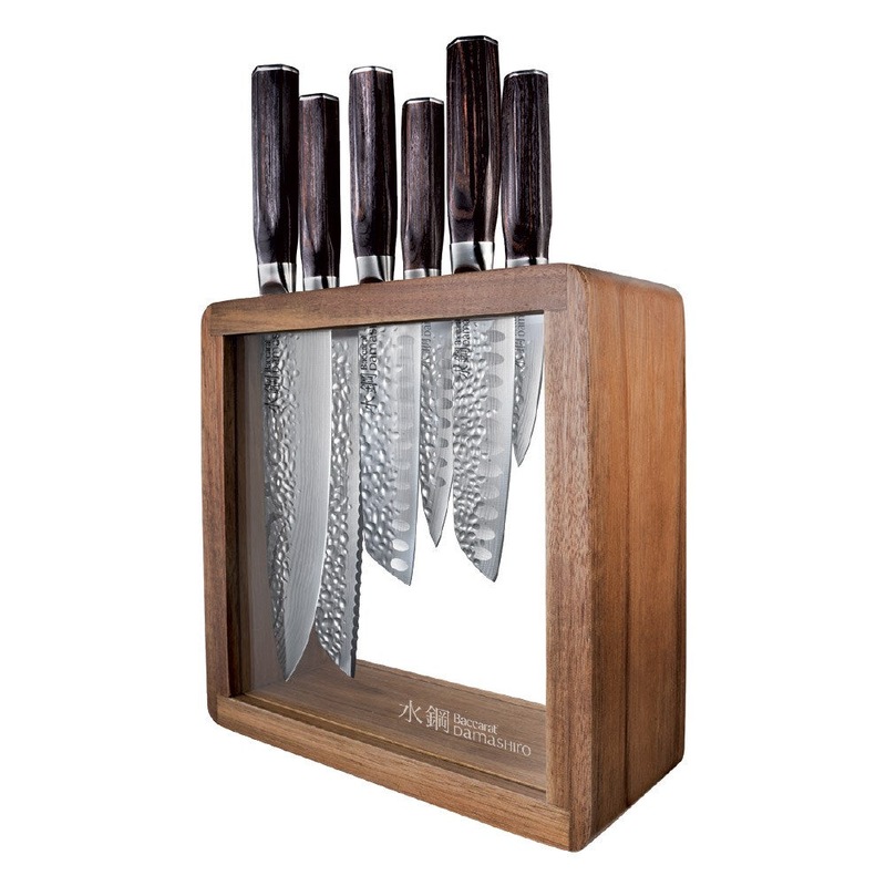 Baccarat Damashiro Emperor Mokuzai 7 Piece Knife Block Show Home Sales