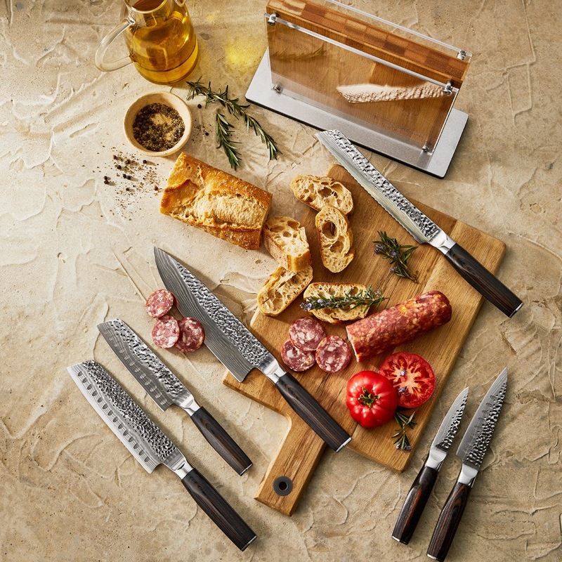 Baccarat Damashiro Emperor Knife Block 7 Piece Damascus Japanese Steel