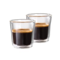 Baccarat Barista Facet Double Wall Espresso Glass Set of 2 88ml