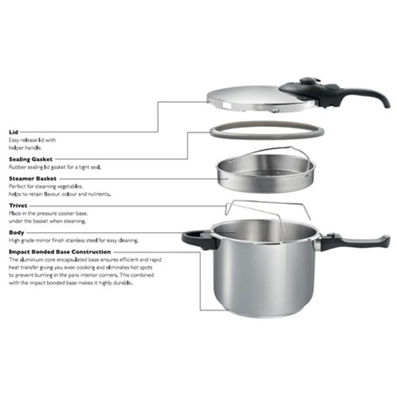 Baccarat Gourmet Stainless Steel Pressure Cooker 6L Buy Pressure Cooker Pots 9350737132729