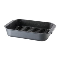 Baccarat Granite Cast Aluminium Non Stick Roaster with Roasting Rack 34cm Black
