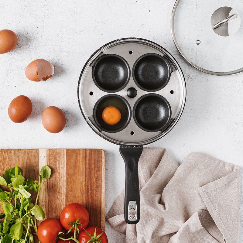 Baccarat Granite Egg Poacher With Lid 4 Cup 20cm MyDeal