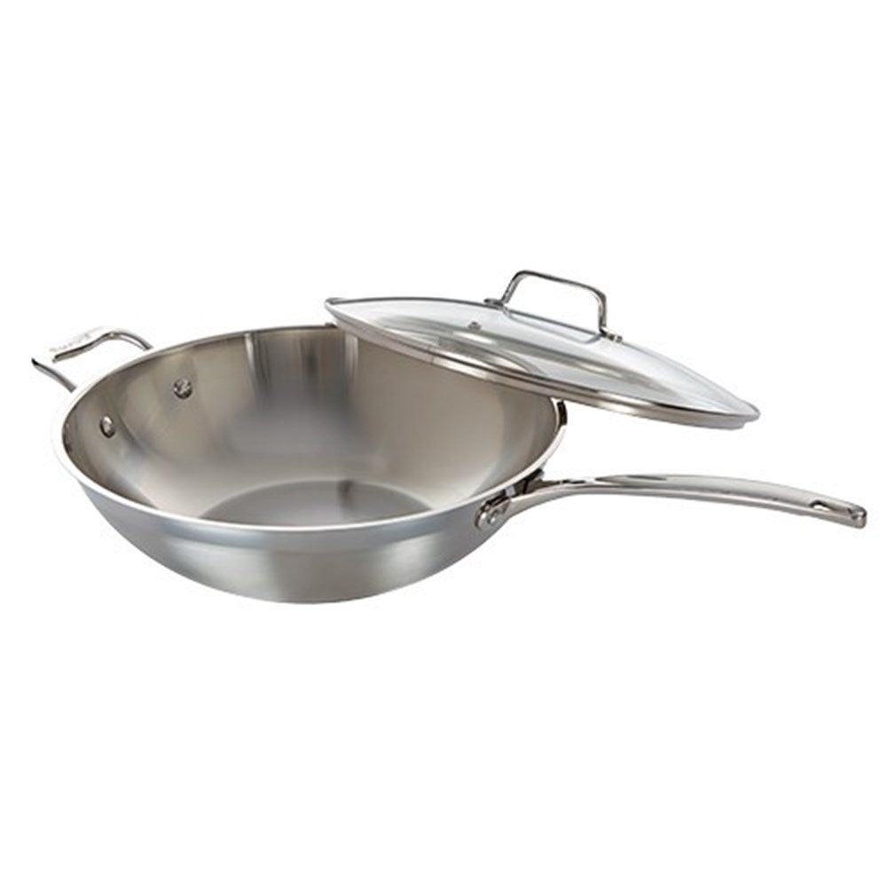 Baccarat iconiX Stainless Steel Wok with Lid & Helper Handle Size 32cm
