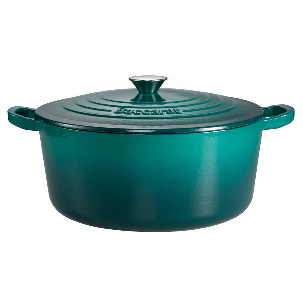 Baccarat Le Connoisseur Limited Edition Cast Iron Round French Oven /6.3L Teal Size 29cm/6.3L