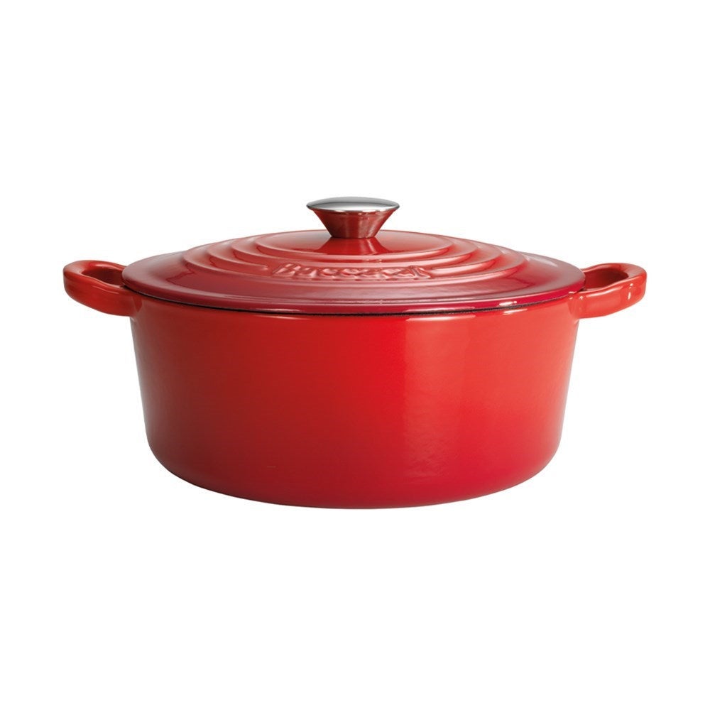 Baccarat Le Connoisseur 3.9L Round French Oven with Lid Size 25cm in Red
