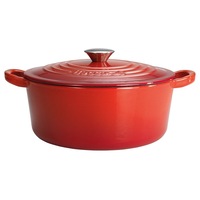 Baccarat Le Connoisseur Round /6.3L Cast Iron French Oven with Lid 29cm/6.3L - Red