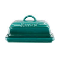 Baccarat Le Connoisseur Stoneware Butter Dish 11.5X8.5cm - Teal