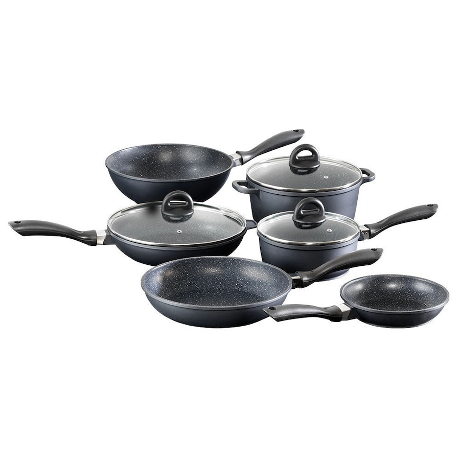 STONE 6 Piece Cast Aluminium Cookware Set with Stir Fry Pan Baccarat
