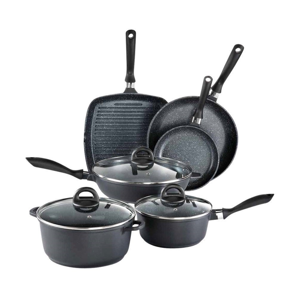 Baccarat STONE Cast Aluminium 6 Piece Cookware Set with Grill Pan