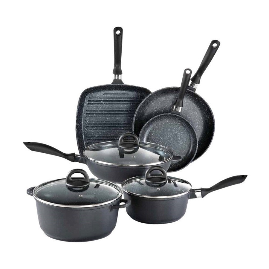 STONE Cast Aluminium 6 Piece Cookware Set with Grill Pan Baccarat