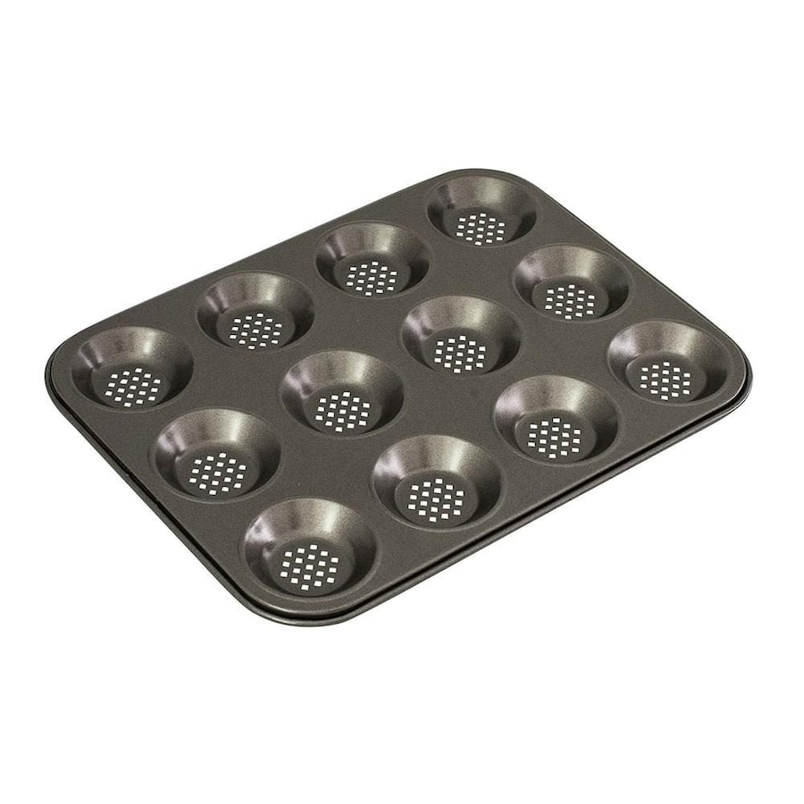 Perfect Crust Non-Stick 12-Cup Shallow Baking Pan 32X24X0.4cm Bakemaster