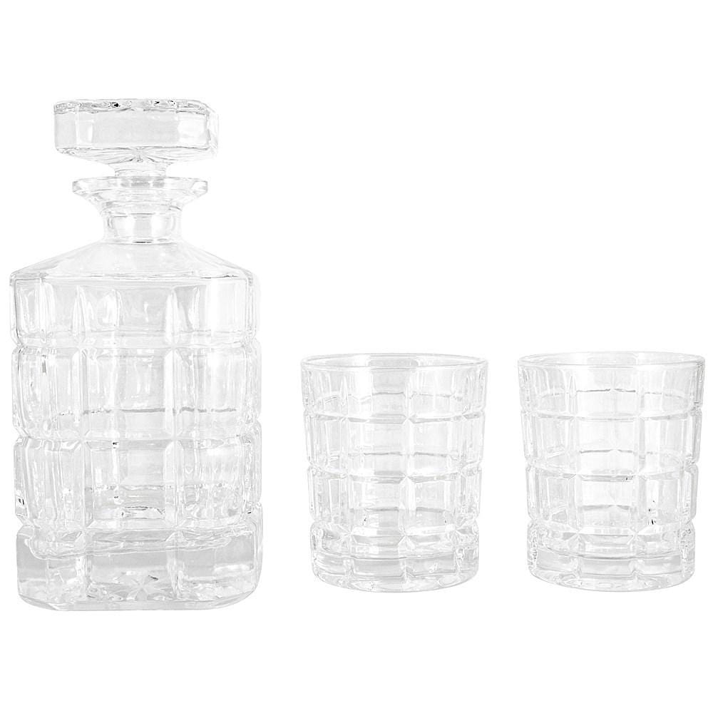 Cellar Premium Premium Luxe Crystal Glass 3 Piece Whisky Decanter Set Size 700ml/300ml Cellar