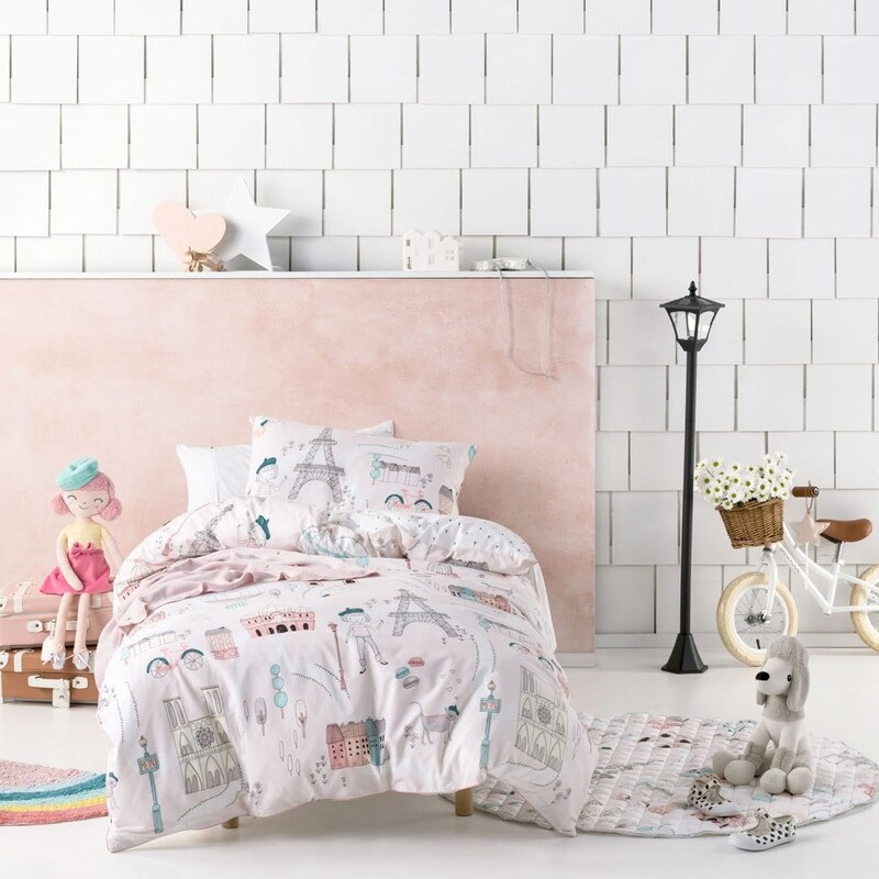 Hiccups I Dream of Paris Pink Quilt Cover Set Double Bed Buy Kid's