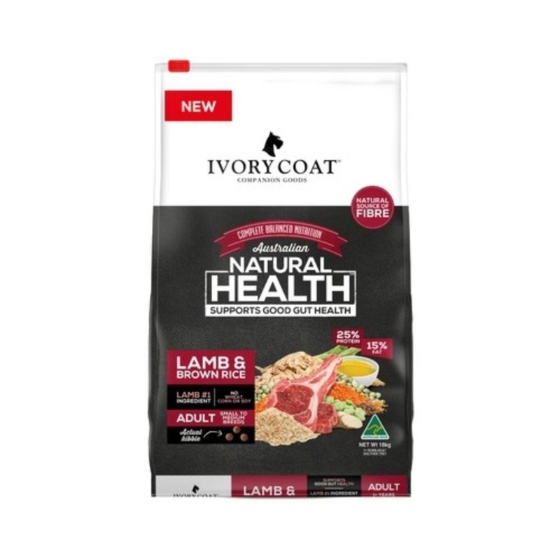 Buy Ivory Coat Adult Lamb & Brown Rice Dry Dog Food 18kg MyDeal