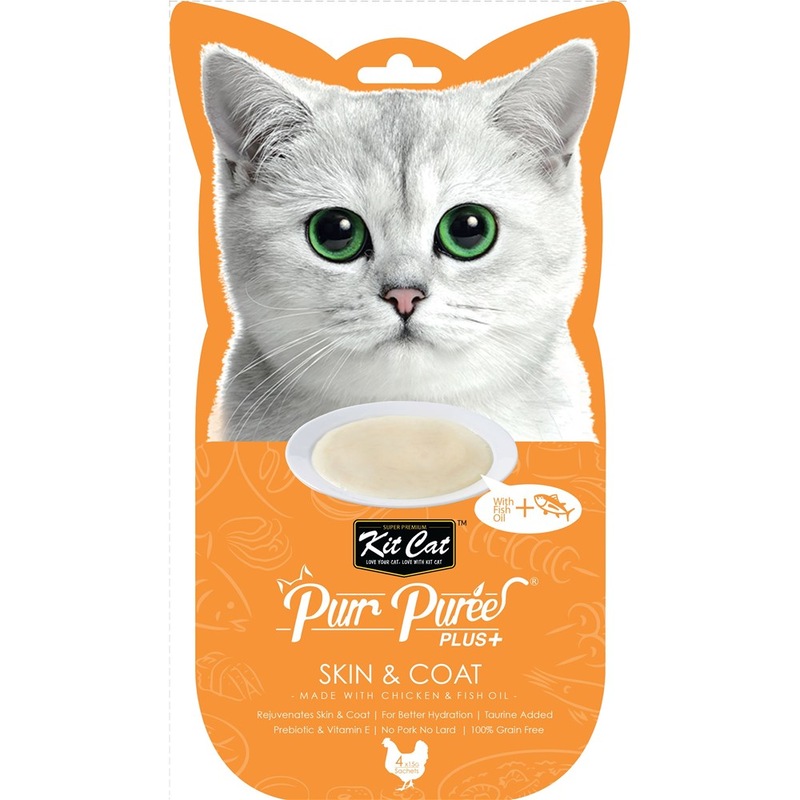 Buy Kit Cat Purr Puree Tuna & Fish Oil Skin & Coat Care Cat Treat 60gm MyDeal