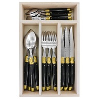 Andre Verdier Debutant 24 Piece Cutlery Set - Black