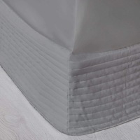 MyHouse Ashton Quilted Valance Bed Light Light Grey - Mink - King Single