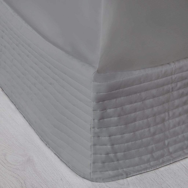 Buy MyHouse Ashton Quilted Valance Single Bed Light Grey MyDeal