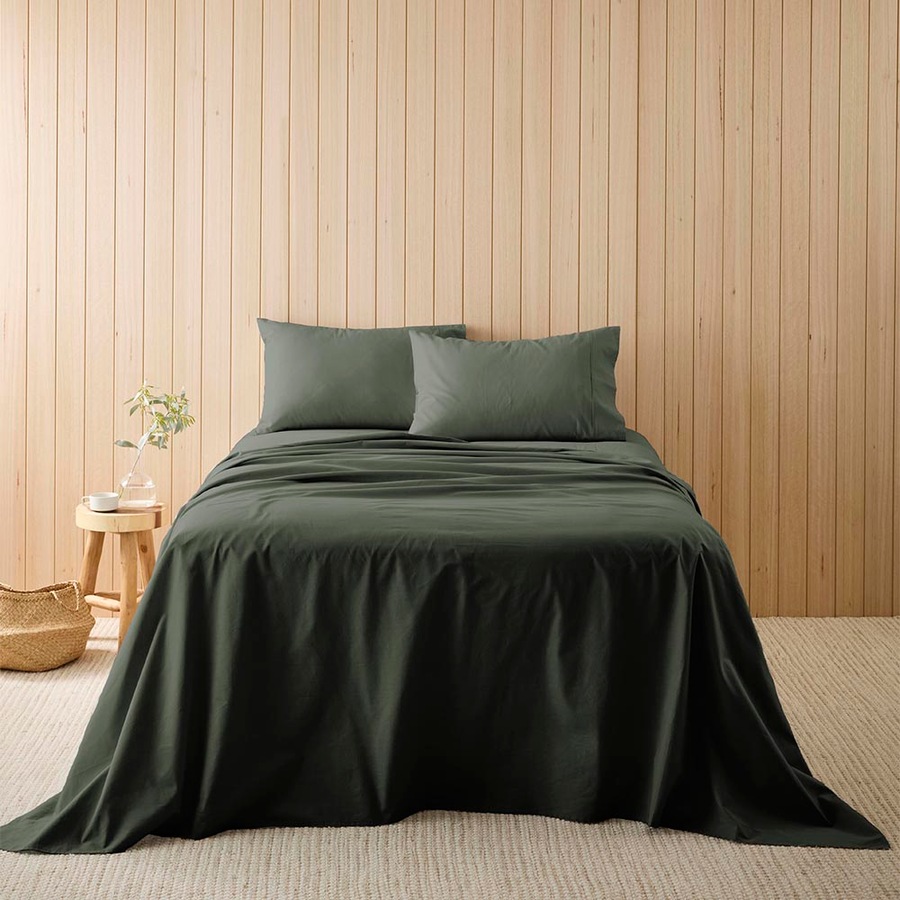 MyHouse Cotton Linen Sheet Set - Moss - King Single