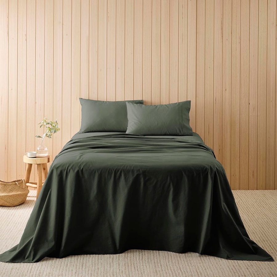 MyHouse Cotton Linen Sheet Set - Moss - King Single