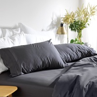 MyHouse Riley Bamboo Cotton Bed Sheet Set Bamboo/Cotton - Graphite - King Single