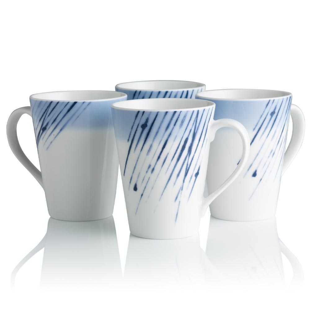Noritake Hanabi 4 Piece Mug Set 355ml Blue & White