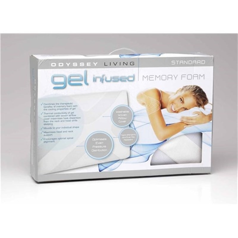 odyssey living gel infused memory foam pillow