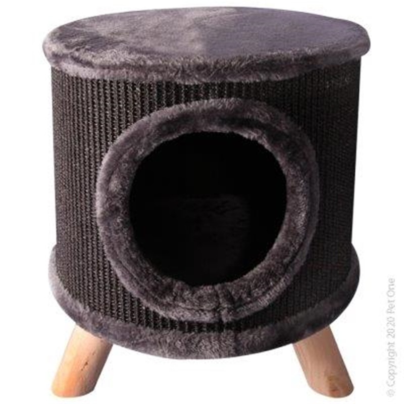 Buy Pet One Cat Scratching Tree Hide With Feet Black MyDeal