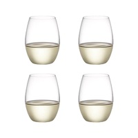 Plumm Vintage Stemless + Wine Glass Set of 4 398ml White