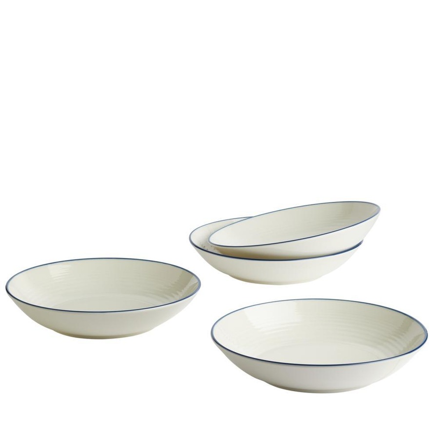 Gordon Ramsay Maze Royal Doulton Set of 4 Bowls 24cm Denim Line
