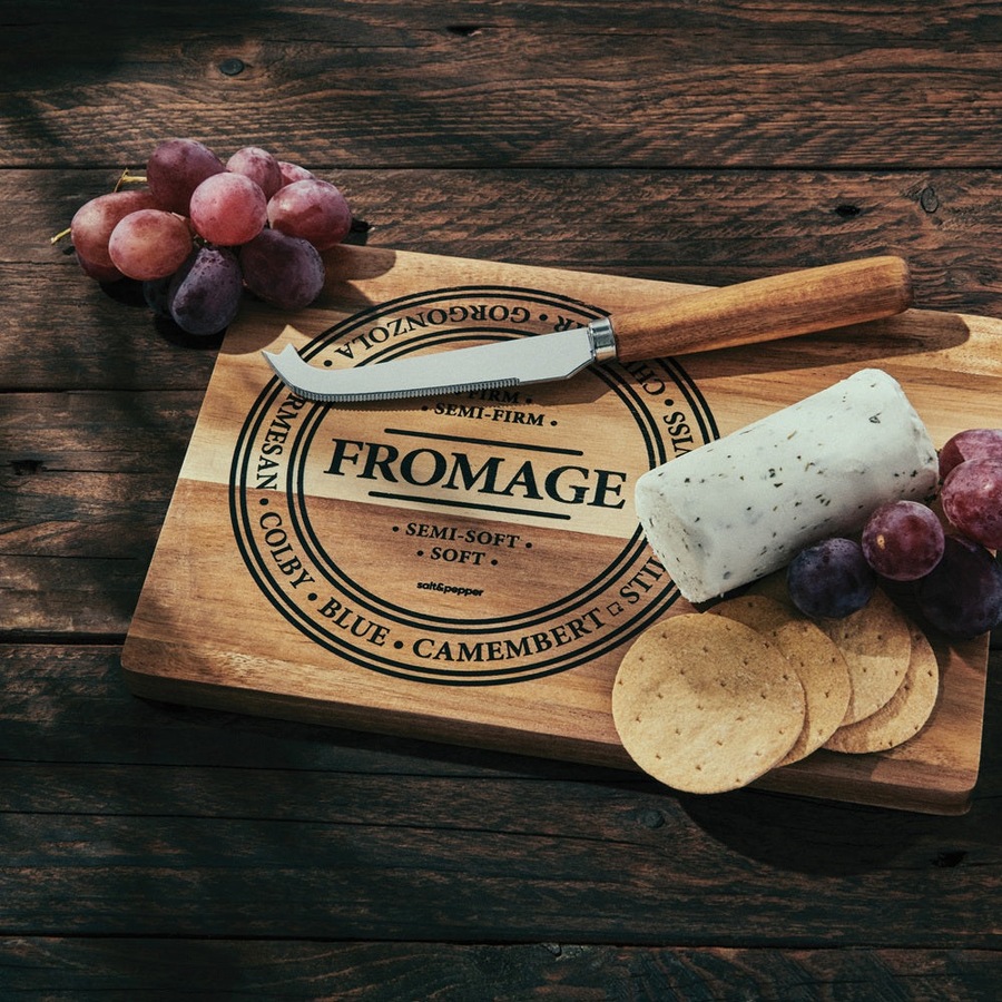 Salt & Pepper Fromage Cheese Board with Knife 24.5 x 17cm - 2 Piece