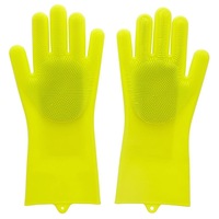 Scruba-Dub Antibacterial Silicone Cleaning Gloves - Lime Green