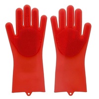 Scruba-Dub Antibacterial Silicone Cleaning Gloves Ruby Red - Ruby Red