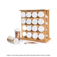 Scullery Bamboo 16 Jar Spice Rack 24X12X24.5cm
