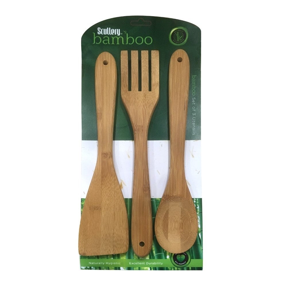 Scullery Bamboo Utensils Set of 3 100% Bamboo